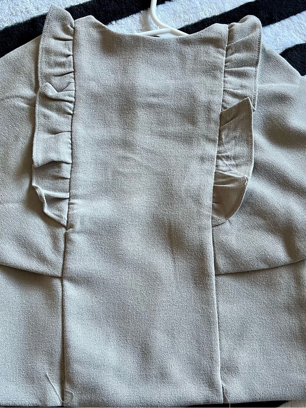 Max Studio Light Gray Ruffle Front Zip Jacket - Picture 2 of 3